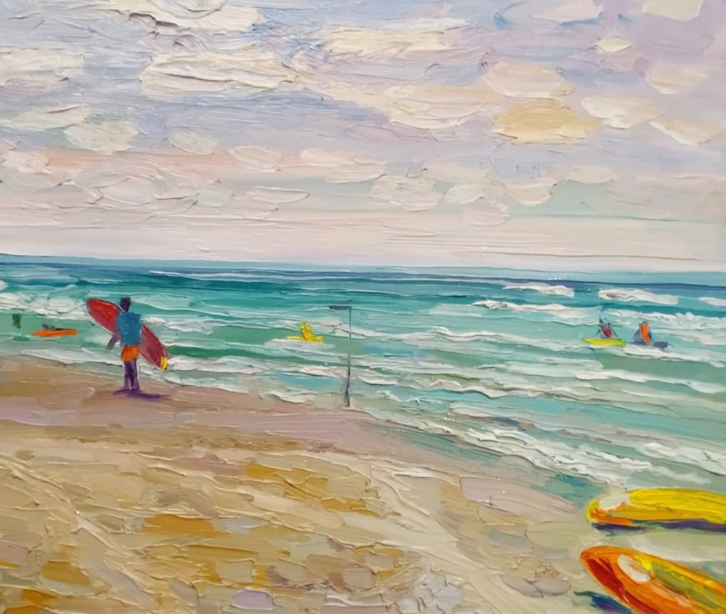 Oil painting Surfer Nina L - 8
