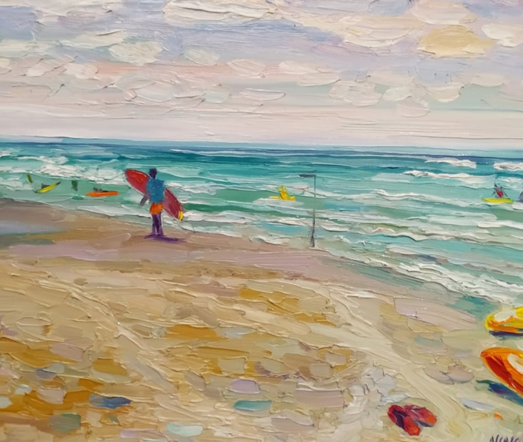 Oil painting Surfer Nina L - 9