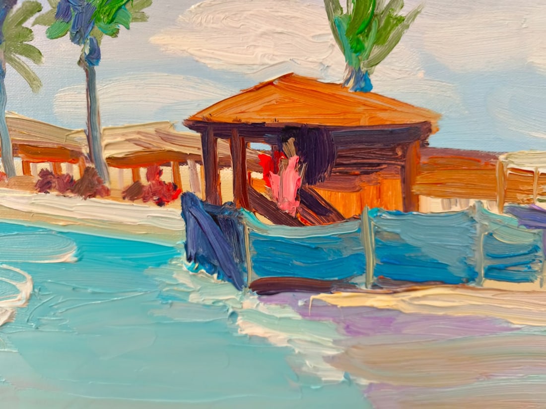 Oil painting Atlit Beach Nina L - 4