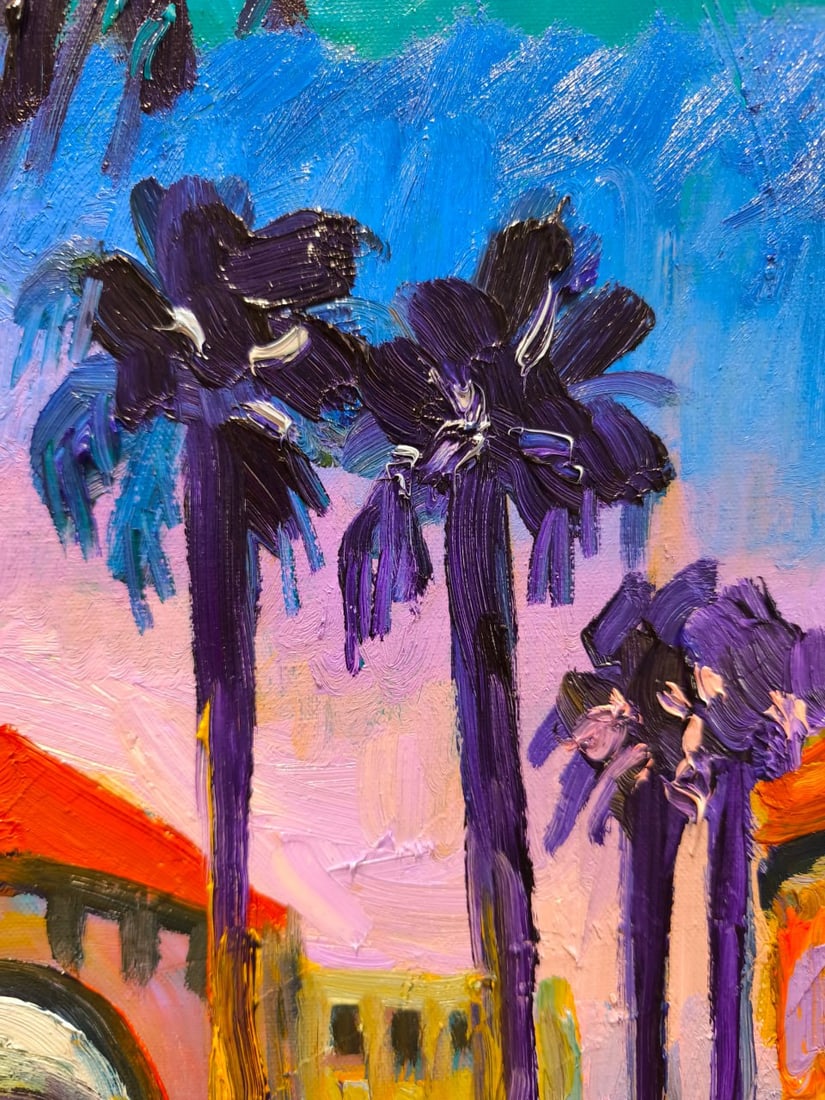 Oil painting Town of Roche Pina Nina L - 4