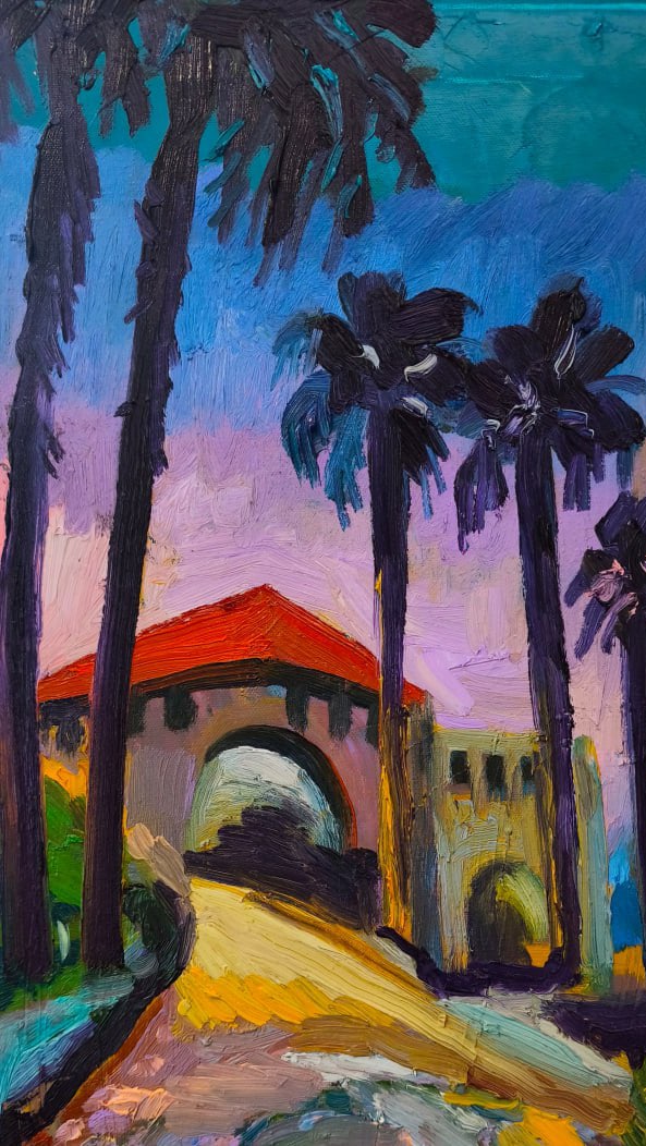 Oil painting Town of Roche Pina Nina L - 5