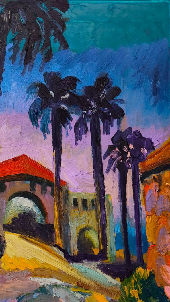Oil painting Town of Roche Pina Nina L - 6