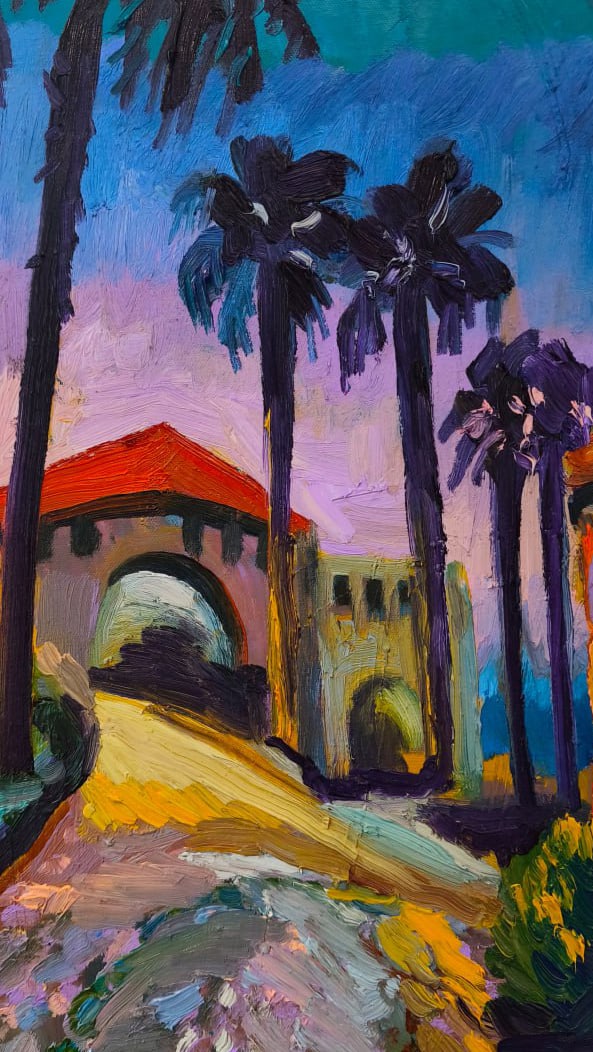 Oil painting Town of Roche Pina Nina L - 9