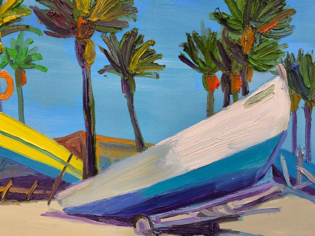 Oil painting On the banks of the Hof Dor Nina L - 3