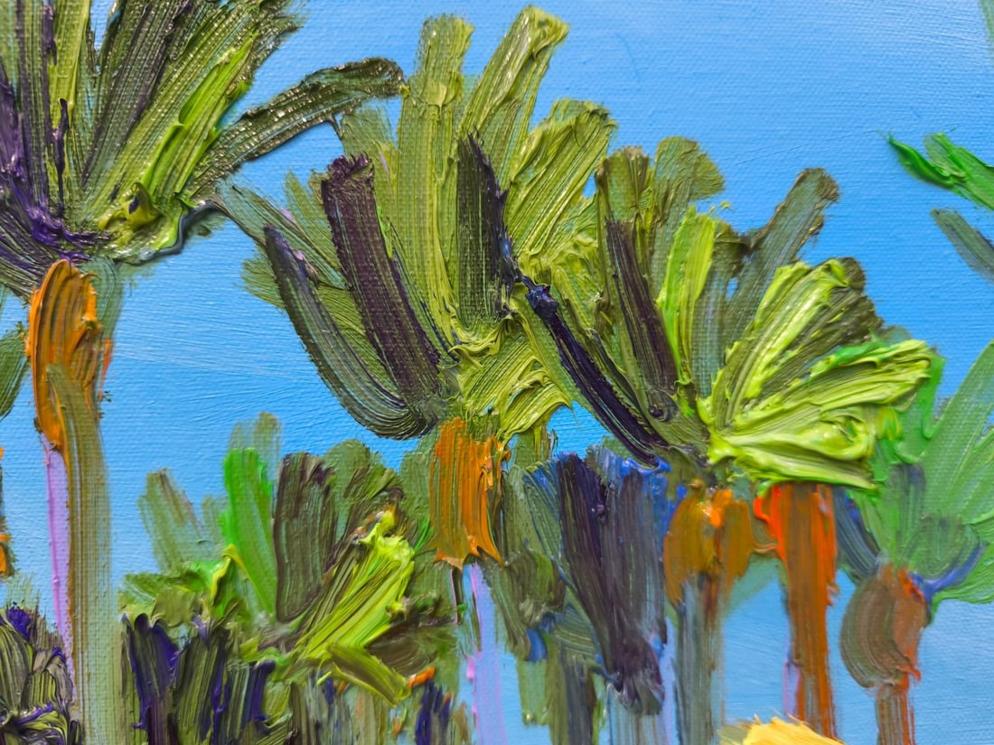 Oil painting On the banks of the Hof Dor Nina L - 4