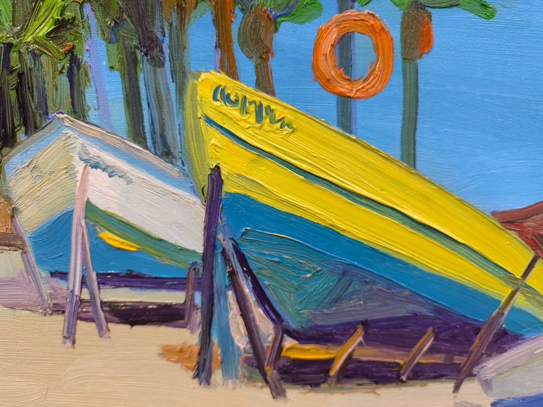 Oil painting On the banks of the Hof Dor Nina L - 5
