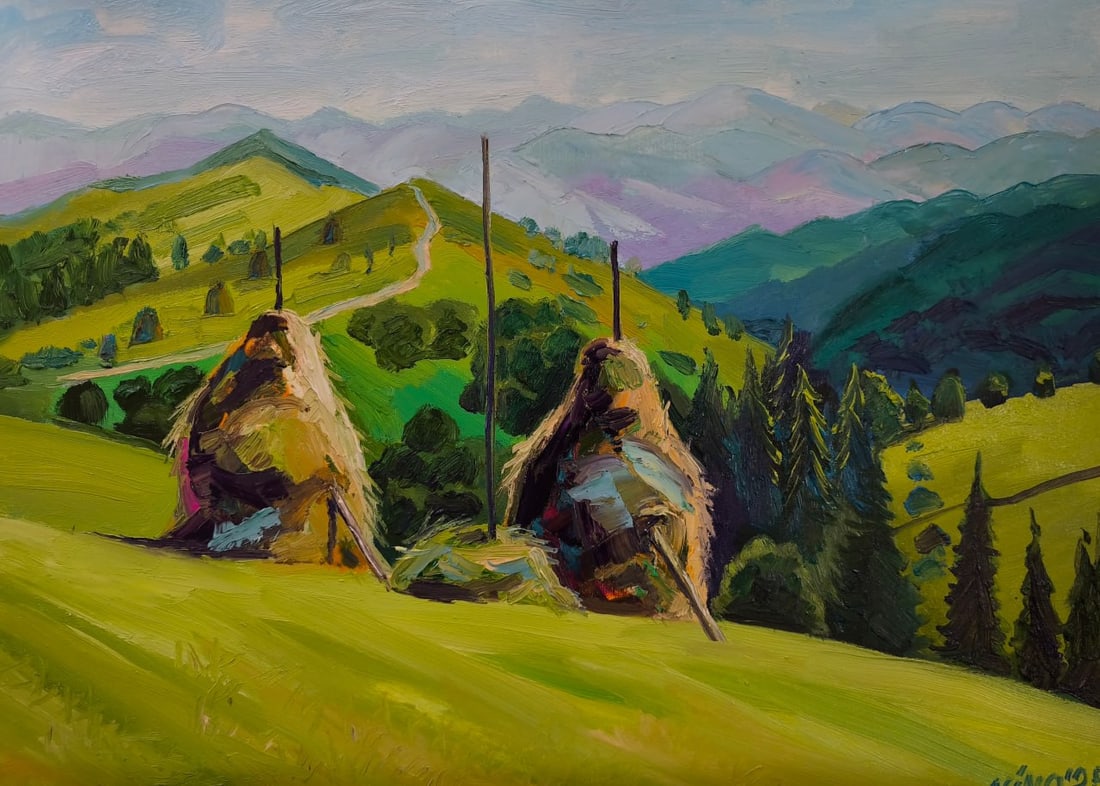 Landscape Oil painting Rural Nina L: Title: Landscape Oil painting Rural Nina L Description: 168Lt Painter: Nina L. S?ze: 50x70 cm/ 19.68x27.55 inches Components: oil, canvas Original painting CONDITION: exellent ERA: 2025 ARTIST: She wa