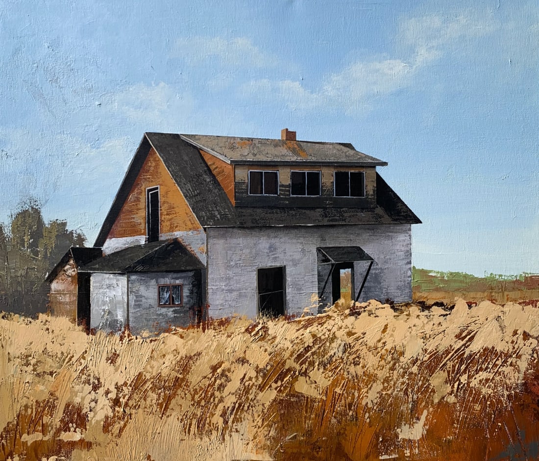 Oil painting Windy field Ukrainian painter (1 of 2)