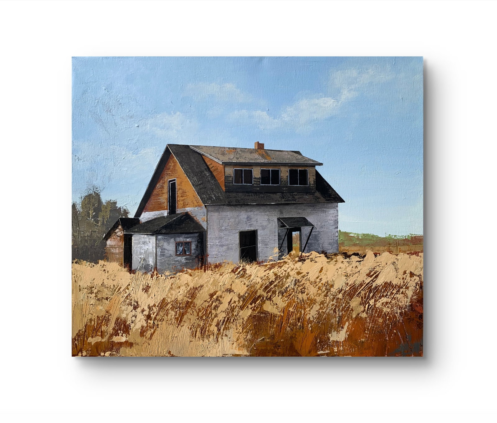 Oil painting Windy field Ukrainian painter - 2