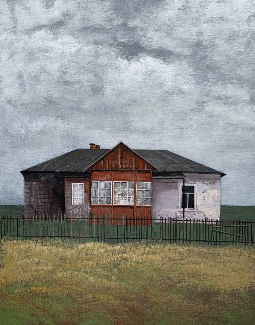 Oil painting Old House Ukrainian painter: Title: Oil painting Old House Ukrainian painter Description: 34Sh Painter: Ilona Sh. S?ze: 50x40 cm/ 19.68x15.74 inches Components: acrylic, canvas Original painting CONDITION: exellent ERA: 2026 ARTI