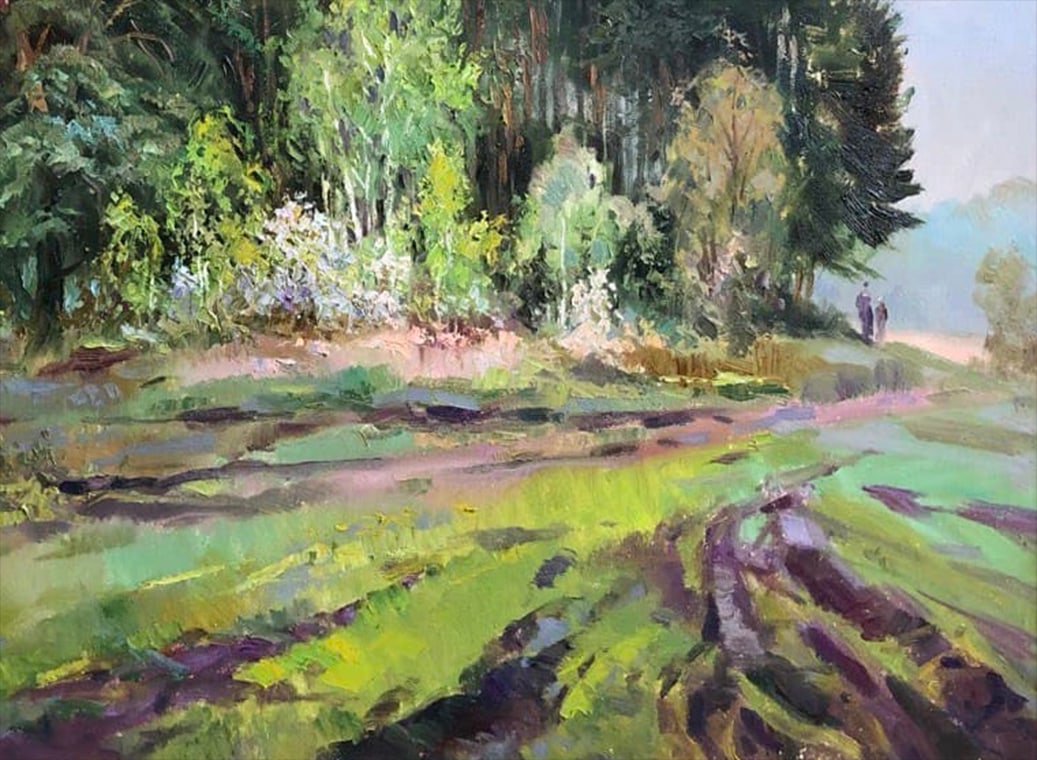 Oil painting First greenery Vyacheslav Petrovich Babac - 3