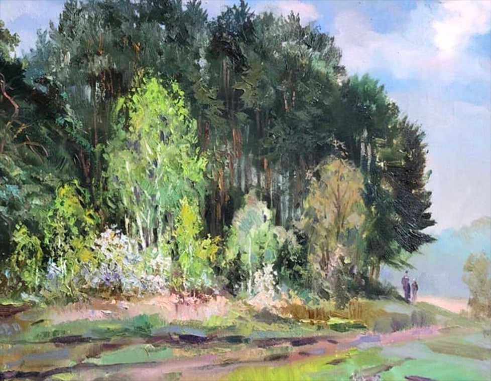 Oil painting First greenery Vyacheslav Petrovich Babac - 5