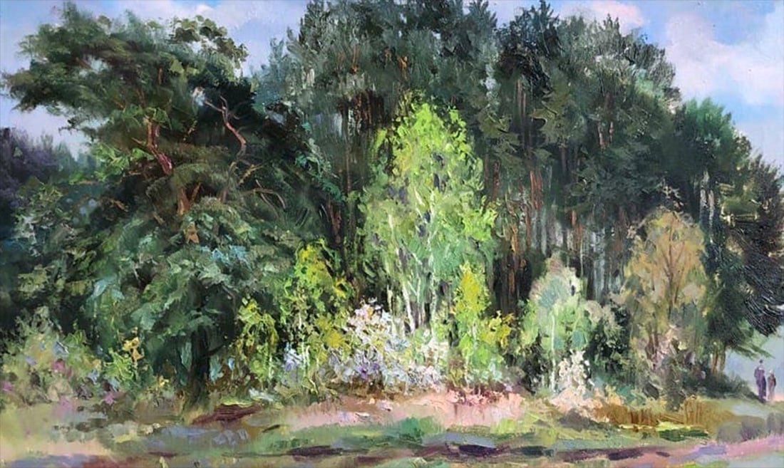 Oil painting First greenery Vyacheslav Petrovich Babac - 6