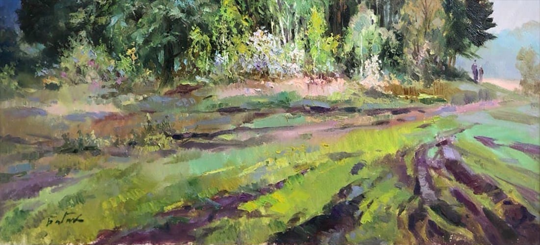 Oil painting First greenery Vyacheslav Petrovich Babac - 7