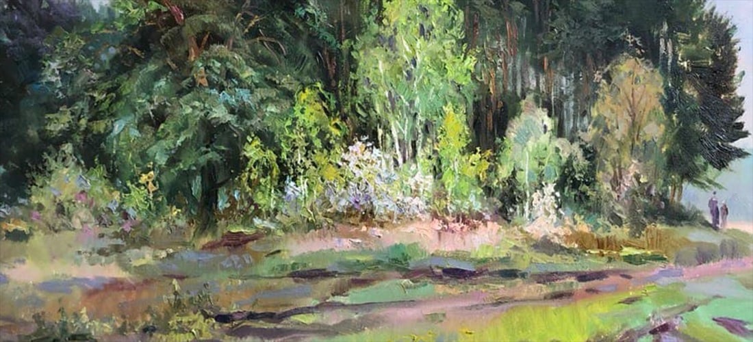 Oil painting First greenery Vyacheslav Petrovich Babac - 8