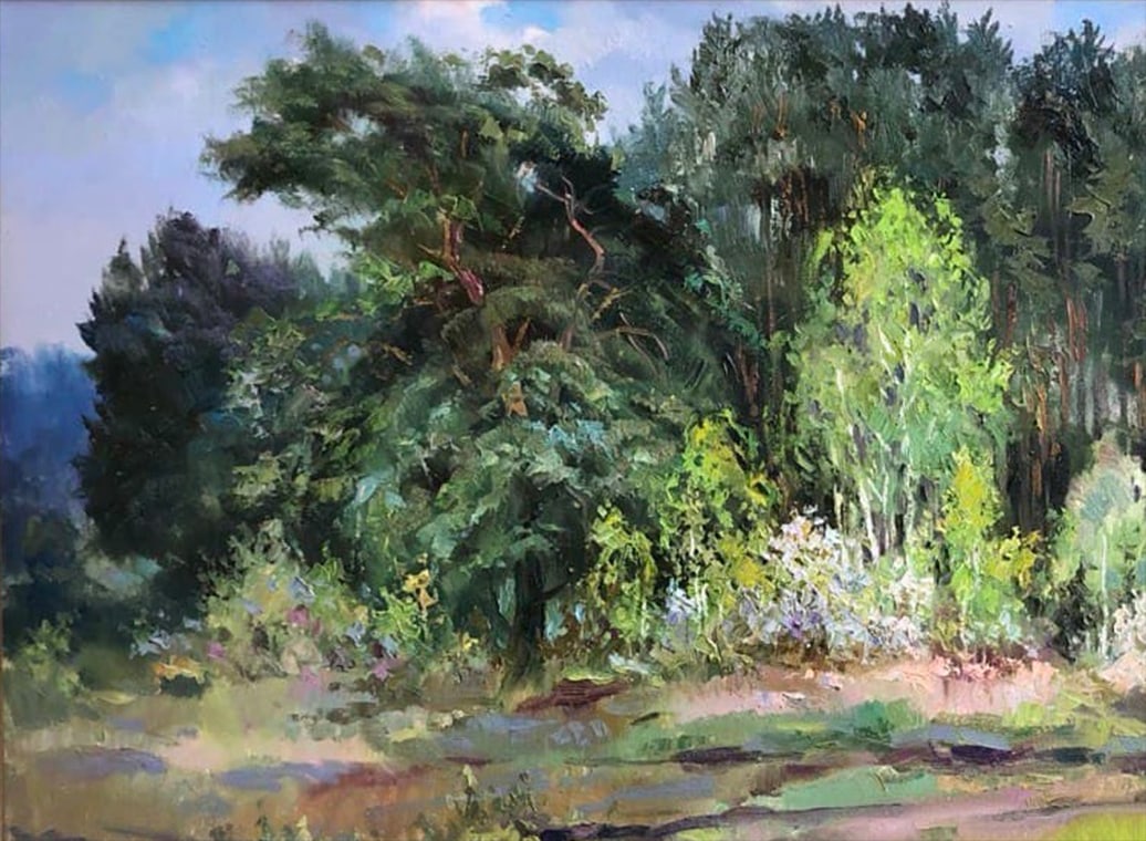 Oil painting First greenery Vyacheslav Petrovich Babac - 9