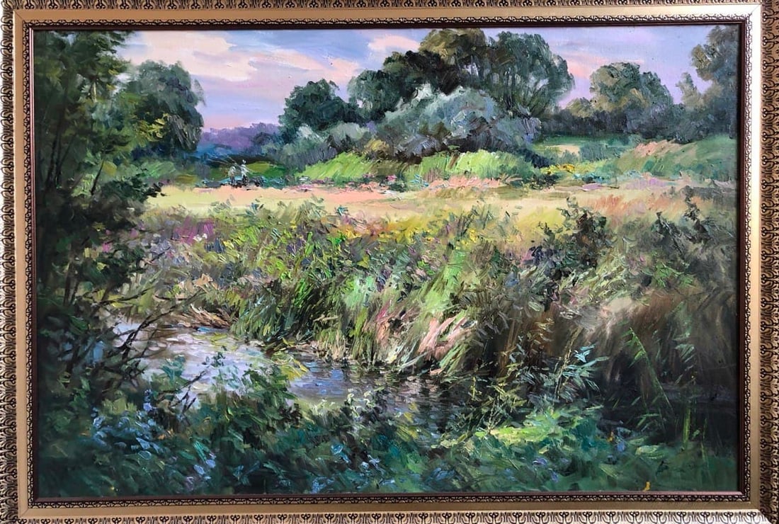 Oil painting River Vyacheslav Petrovich Babac: Title: Oil painting River Vyacheslav Petrovich Babac Description: 32BA Painter: Vyacheslav Petrovick Babac S?ze: 60x90 cm/23.6x35.4 inches Components: oil, canvas Original painting from our collection