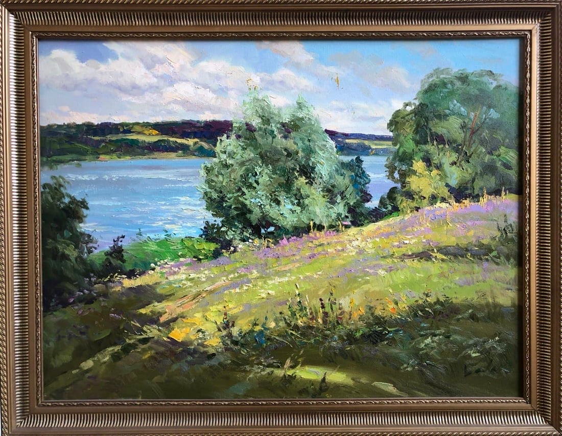 Oil painting Big lake Vyacheslav Petrovich Babac: Title: Oil painting Big lake Vyacheslav Petrovich Babac Description: 34BA Painter: Vyacheslav Petrovick Babac S?ze: 60x80 cm/23.6x31.4inches Components: oil, canvas Original painting from our collecti