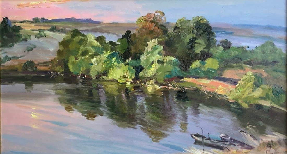 Oil painting Evening landscape Vyacheslav Petrovich Babac (1 of 10)