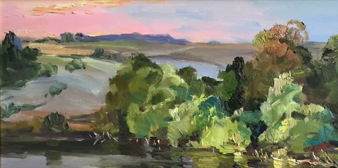 Oil painting Evening landscape Vyacheslav Petrovich Babac - 5