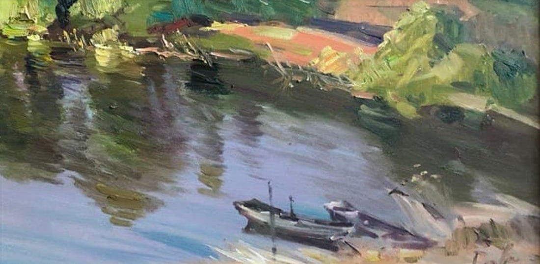 Oil painting Evening landscape Vyacheslav Petrovich Babac - 6