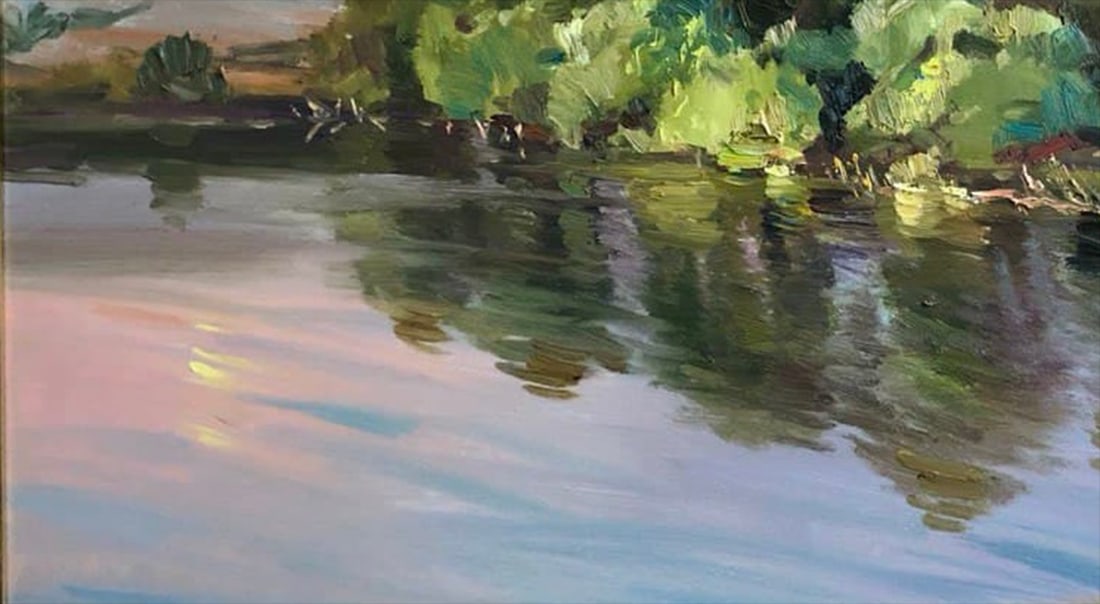 Oil painting Evening landscape Vyacheslav Petrovich Babac - 8