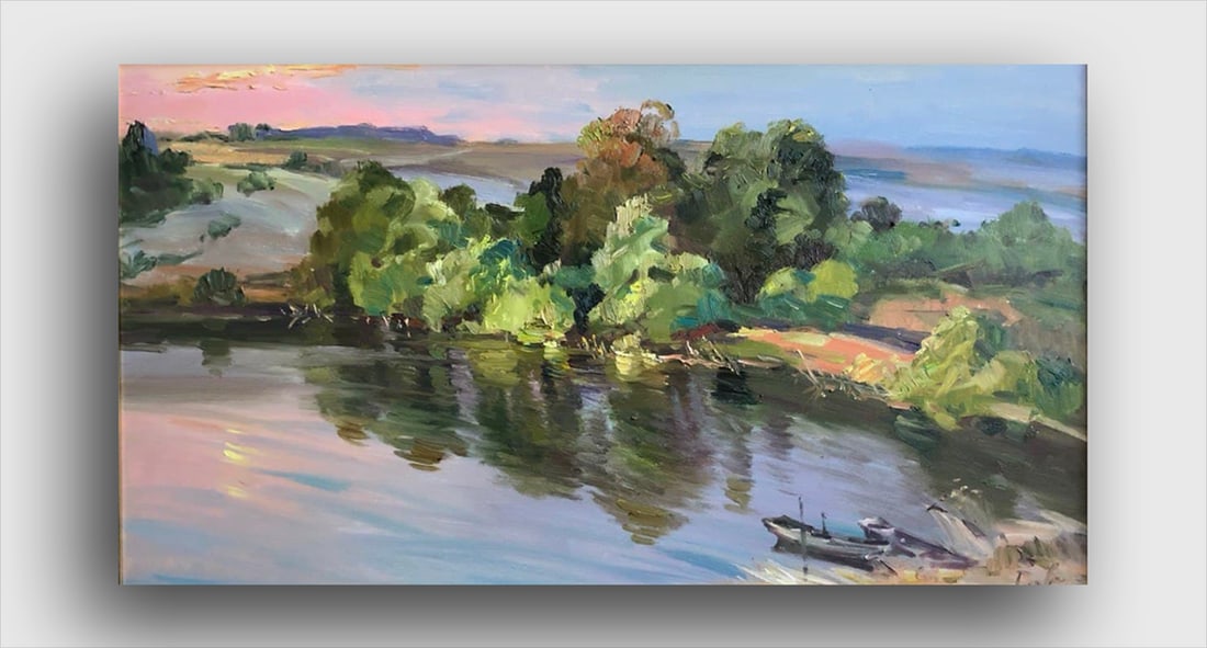 Oil painting Evening landscape Vyacheslav Petrovich Babac - 9