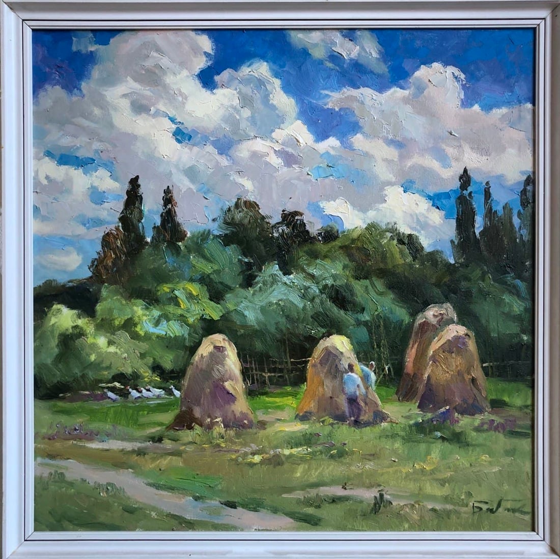 Oil painting Haystacks Vyacheslav Petrovich Babac (1 of 2)