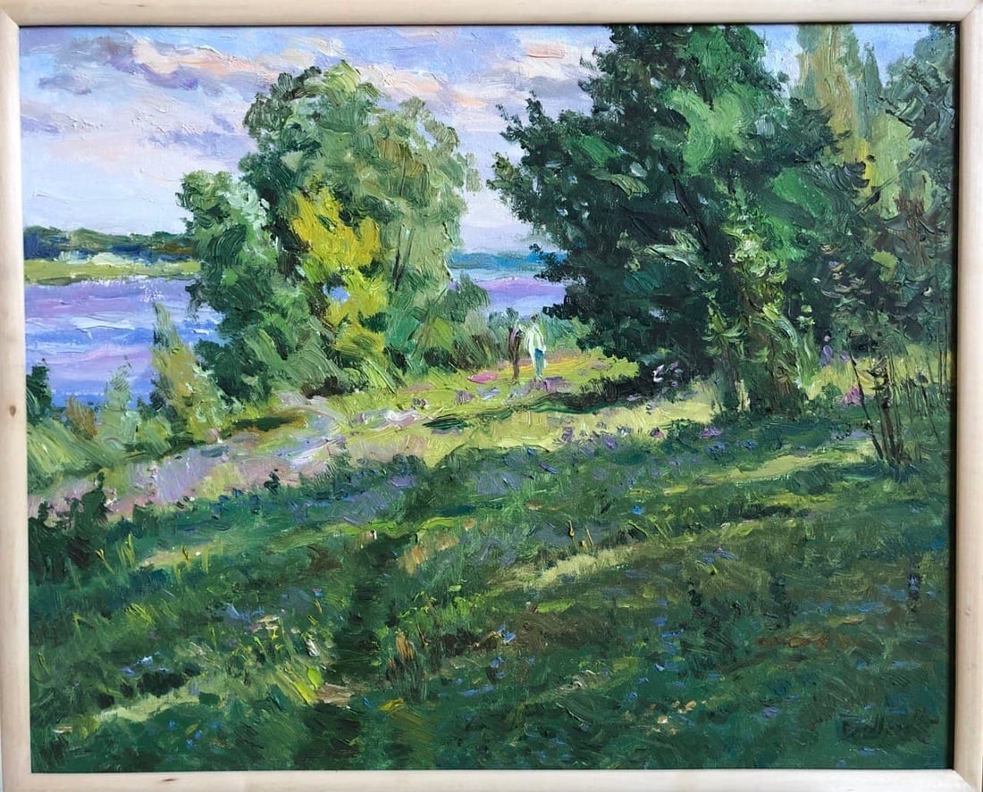 Oil painting Summer day Vyacheslav Petrovich Babac: Title: Oil painting Summer day Vyacheslav Petrovich Babac Description: 56BA Painter: Vyacheslav Petrovick Babac S?ze: 44x54 cm/17.32x21.2 inches Components: oil, canvas Original painting from our coll