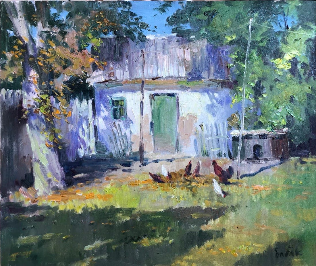 Oil painting Old house Vyacheslav Petrovich Babac: Title: Oil painting Old house Vyacheslav Petrovich Babac Description: 61BA Painter: Vyacheslav Petrovick Babac S?ze: 39x50 cm/15.3x19.9 inches Components: oil, canvas Original painting from our collec
