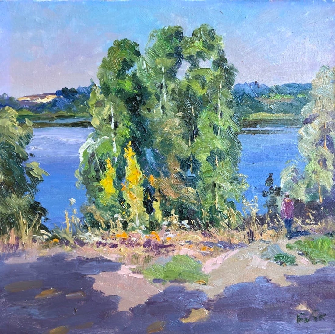 Oil painting Nature in the village Vyacheslav Petrovich Babac: Title: Oil painting Nature in the village Vyacheslav Petrovich Babac Description: 64BA Painter: Vyacheslav Petrovick Babac S?ze: 40x40 cm/15.7x15.7 inches Components: oil, canvas Original painting fro