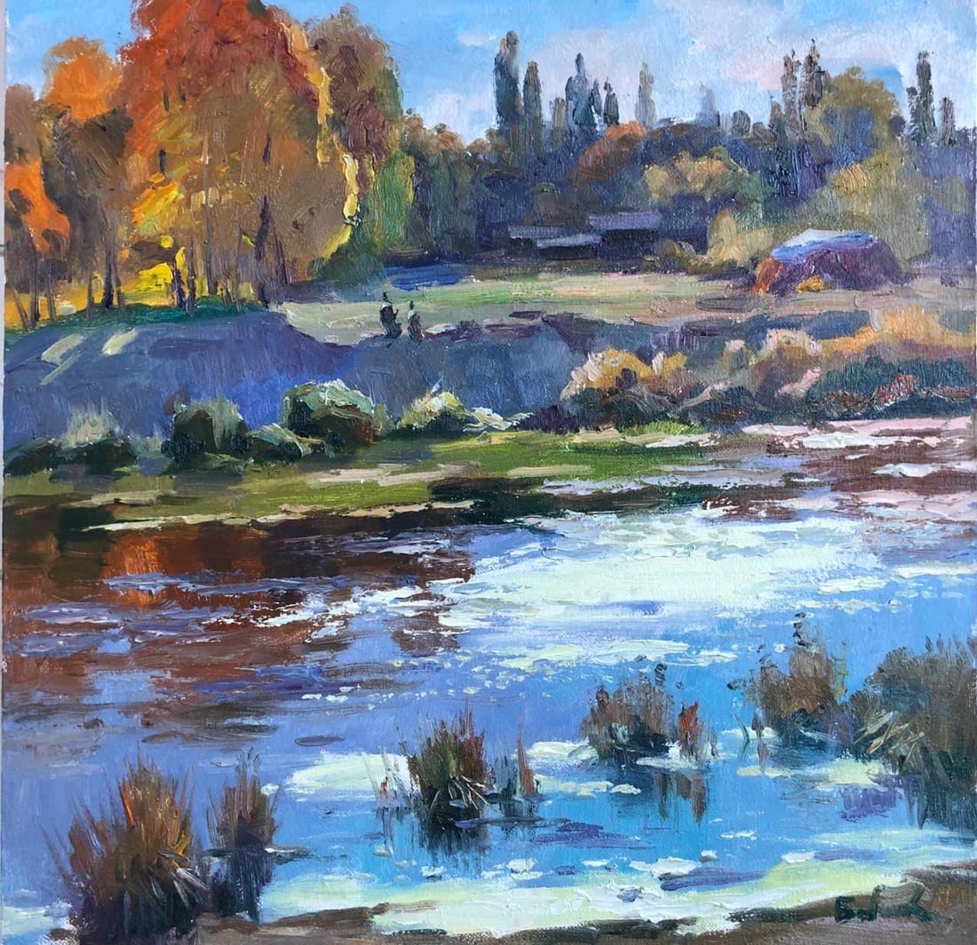 Oil painting Flood Vyacheslav Petrovich Babac: Title: Oil painting Flood Vyacheslav Petrovich Babac Description: 70BA Painter: Vyacheslav Petrovick Babac S?ze: 40x40 cm/15.7x15.7 inches Components: oil, canvas Original painting from our collection