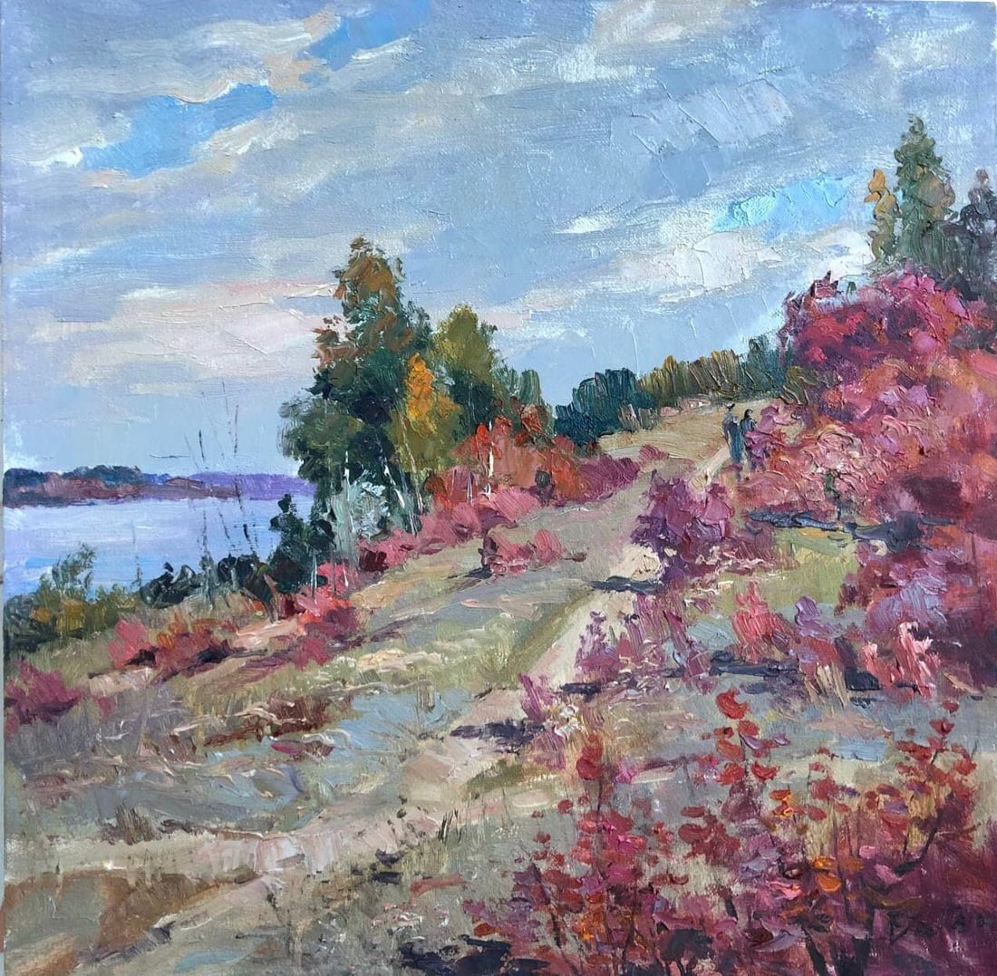 Oil painting Red bush Vyacheslav Petrovich Babac: Title: Oil painting Red bush Vyacheslav Petrovich Babac Description: 76BA Painter: Vyacheslav Petrovick Babac S?ze: 40x40 cm/15.7x15.7 inches Components: oil, canvas Original painting from our collect