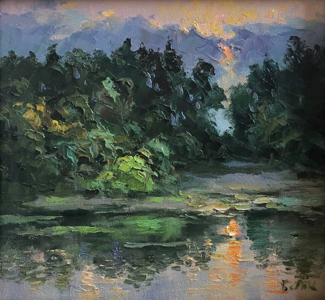 Oil painting dark grow Vyacheslav Petrovich Babac: Title: Oil painting dark grow Vyacheslav Petrovich Babac Description: 88BA Painter: Vyacheslav Petrovick Babac S?ze: 26x28 cm/10.2x11 inches Components: oil, canvas Original painting from our