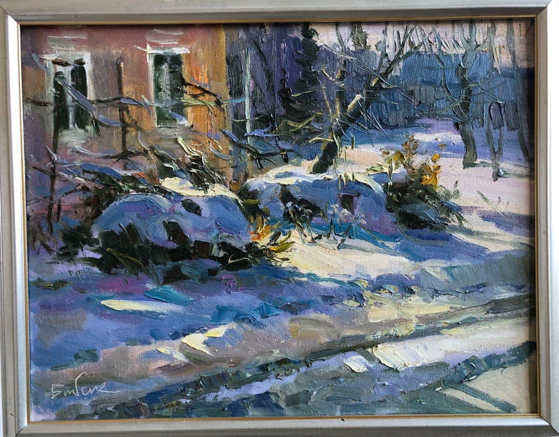 Oil painting Winter landscape Vyacheslav Petrovich Babac (1 of 2)