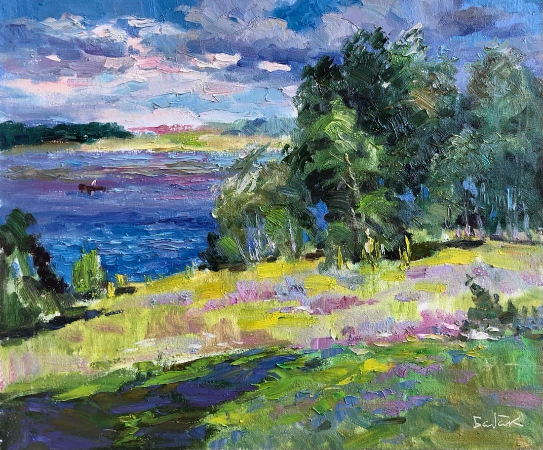 Oil painting Windy day Vyacheslav Petrovich Babac: Title: Oil painting Windy day Vyacheslav Petrovich Babac Description: 97BA Painter: Vyacheslav Petrovick Babac S?ze: 42x50 cm/16.5x19.7 inches Components: oil, canvas Original painting from our