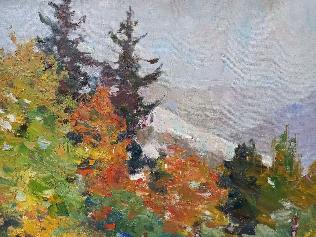 Oil painting Early Spring in the Carpathians Alex Ditriev - 3