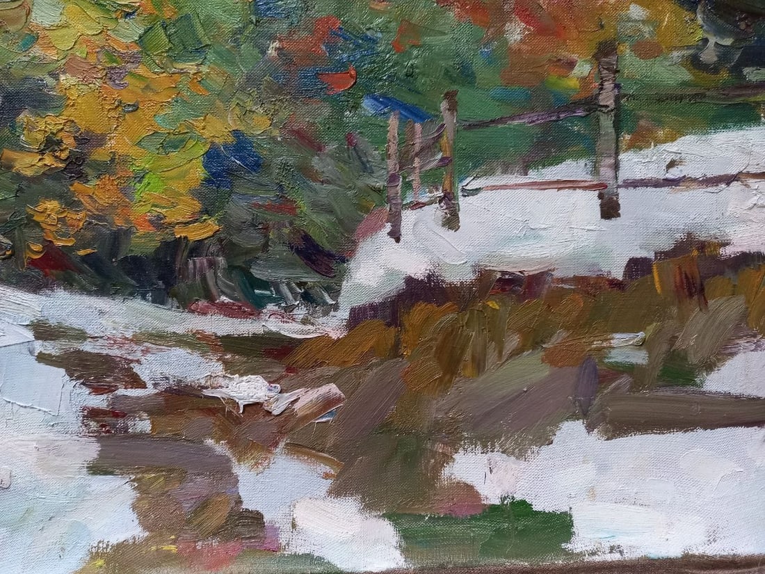 Oil painting Early Spring in the Carpathians Alex Ditriev - 8