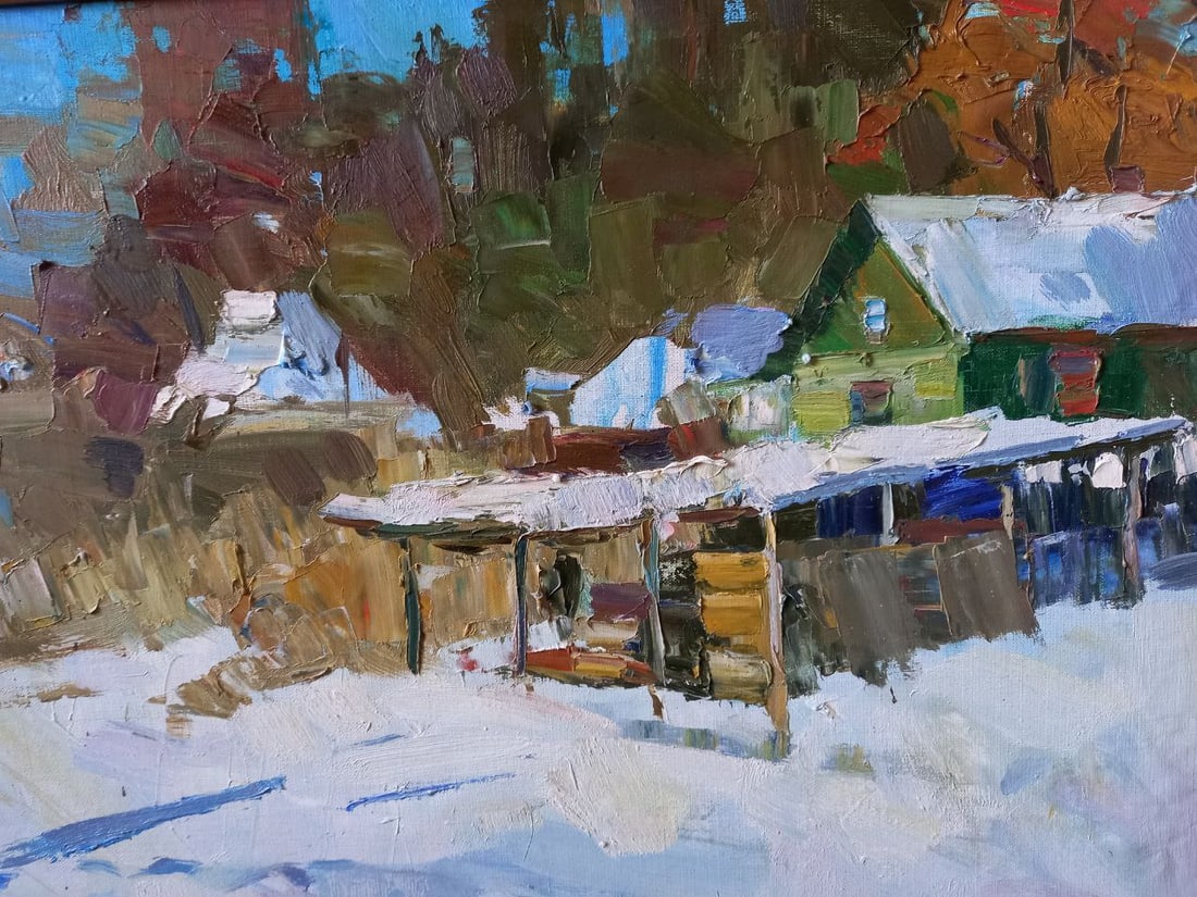 Oil painting Snowy winter Alex Ditriev - 6