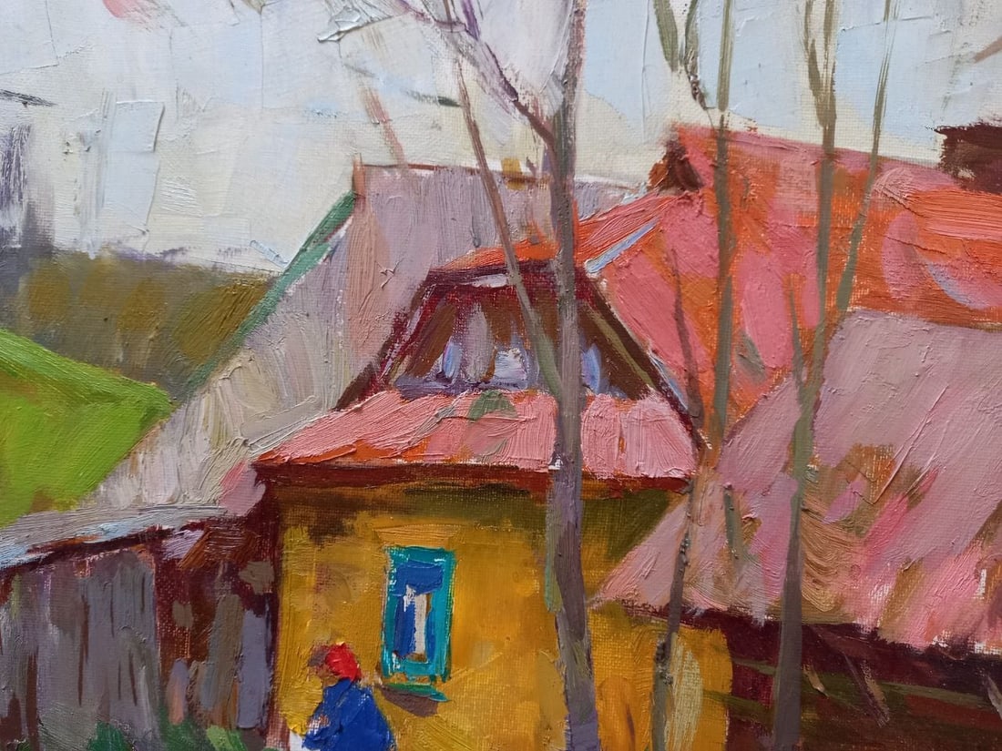 Oil painting Spring motif of the Carpathians Alex Ditriev - 3