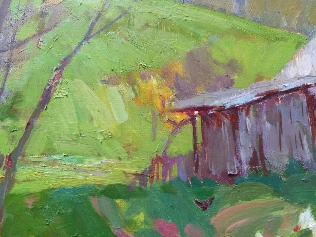 Oil painting Spring motif of the Carpathians Alex Ditriev - 4
