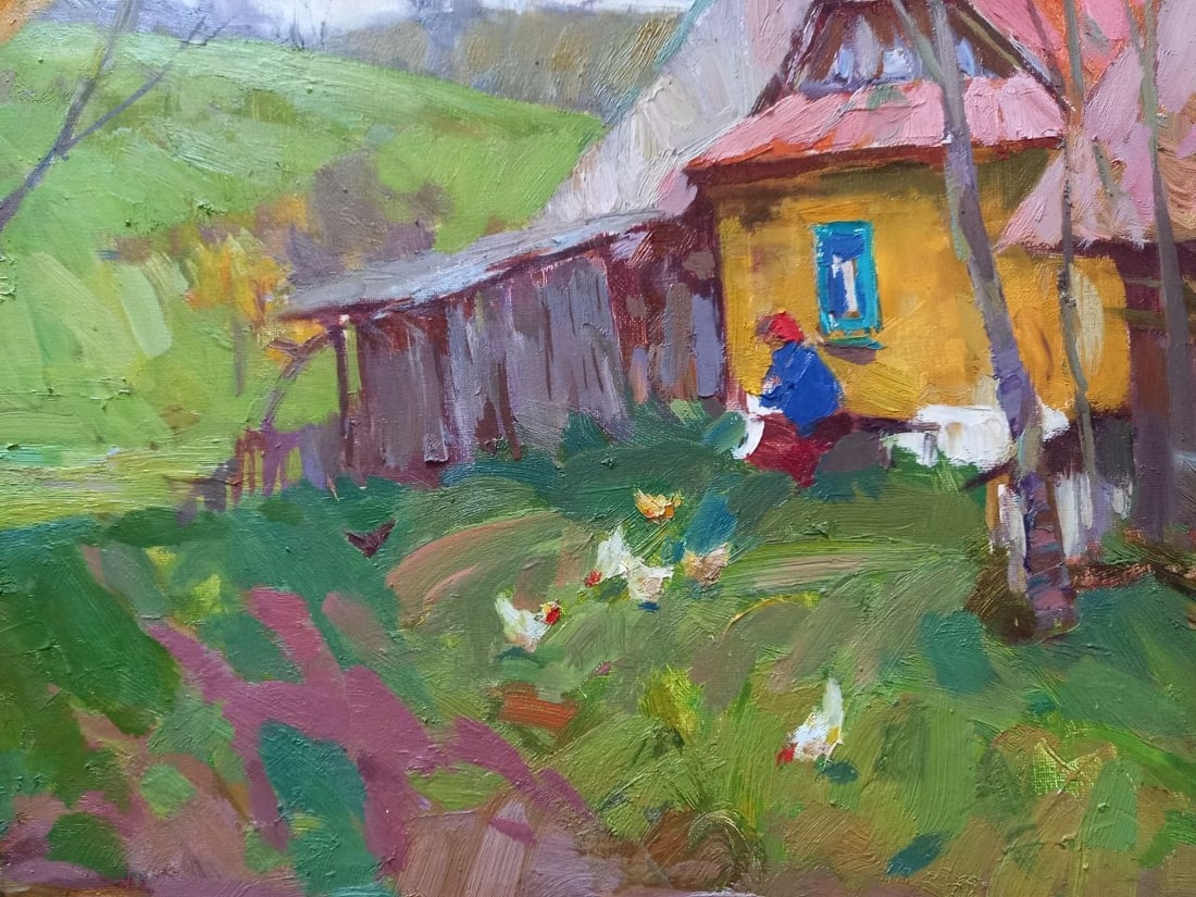 Oil painting Spring motif of the Carpathians Alex Ditriev - 5