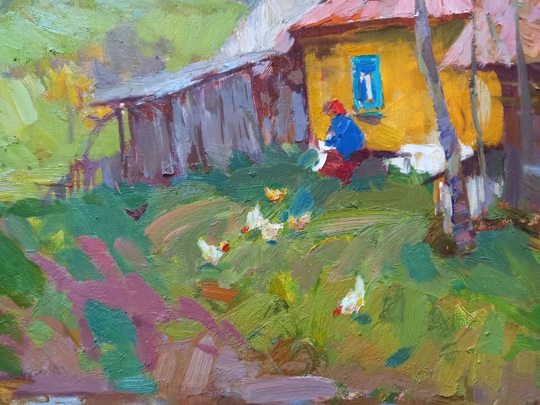 Oil painting Spring motif of the Carpathians Alex Ditriev - 6