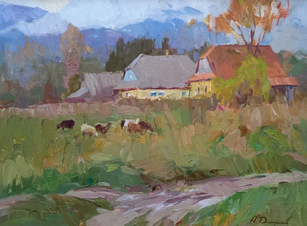 Oil painting Morning in the mountains Alex Ditriev: Title: Oil painting Morning in the mountains Alex Ditriev Description: 212AD Painter: Alex Ditriev S?ze: 60x80 cm/ 23.6x31.5 inches Components: oil, canvas Original painting from our collection ERA: S