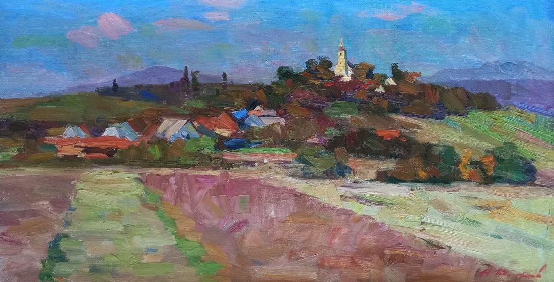 Oil painting Beregovo Alex Ditriev: Title: Oil painting Beregovo Alex Ditriev Description: 226AD Painter: Alex Ditriev S?ze: 95x50 cm/ 37.4x19.7 inches Components: oil, canvas Original painting from our collection ERA: Short information