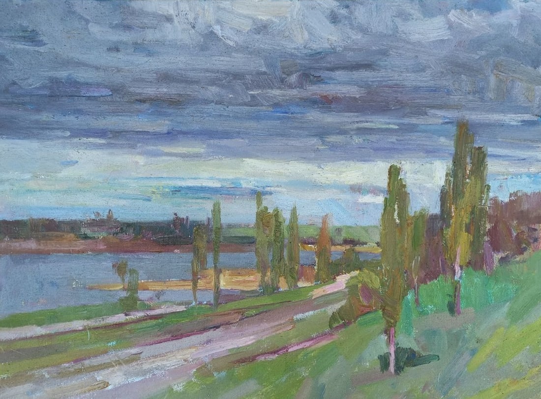 Oil painting Slope Alex Ditriev: Title: Oil painting Slope Alex Ditriev Description: 250AD Painter: Alex Ditriev S?ze: 76x56 cm/ 29.9x22.0 inches Components: oil, canvas Original painting from our collection ERA: Short information: A