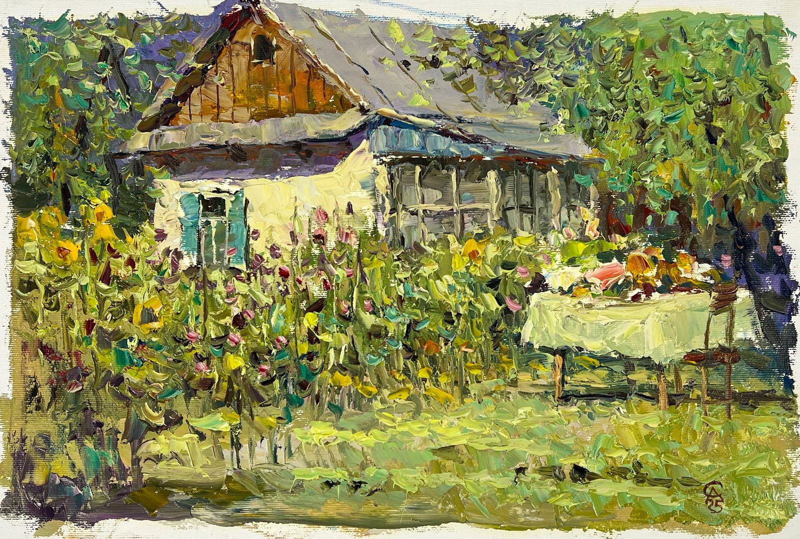 Oil painting home garden Sergey Ivanovich Animov (1 of 11)