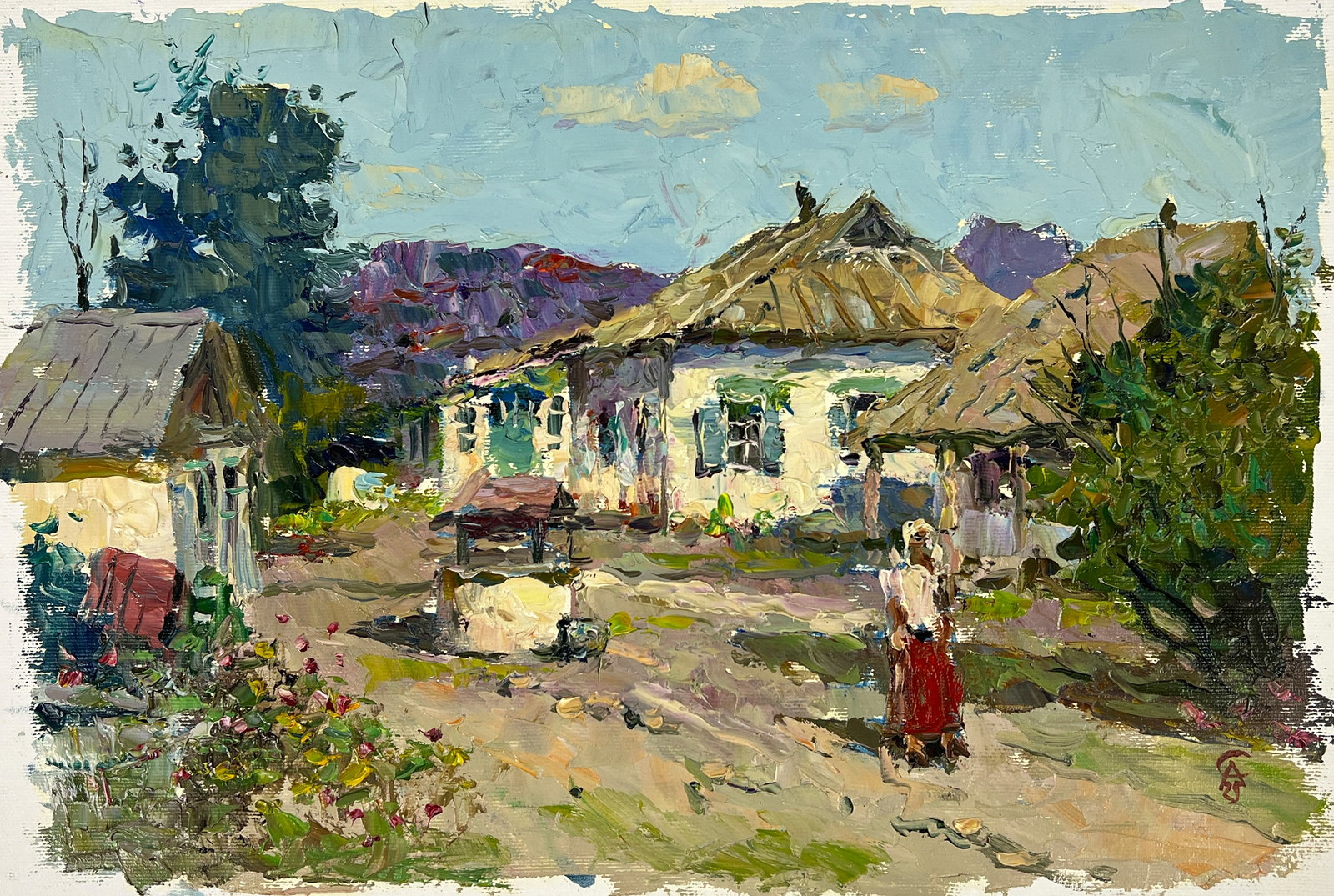 Oil painting big family Sergey Ivanovich Animov: Title: Oil painting big family Sergey Ivanovich Animov Description: 420DDD Painter: Sergey Ivanovich Animov S?ze: 26x38.5 cm/ 10.23x15.23 inches Components: canvas, oil Original painting from our