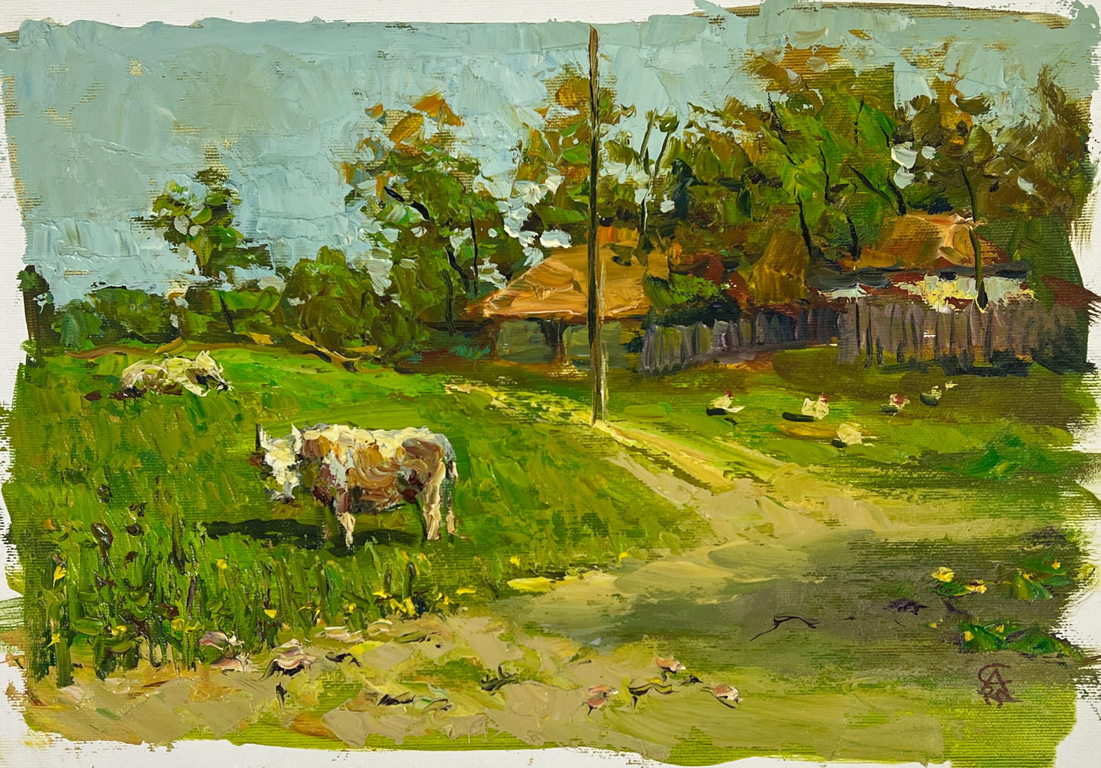 Oil painting see you Sergey Ivanovich Animov: Title: Oil painting see you Sergey Ivanovich Animov Description: 422DDD Painter: Sergey Ivanovich Animov S?ze: 26x37.5 cm/ 10.23x14.76 inches Components: canvas, oil Original painting from our collect