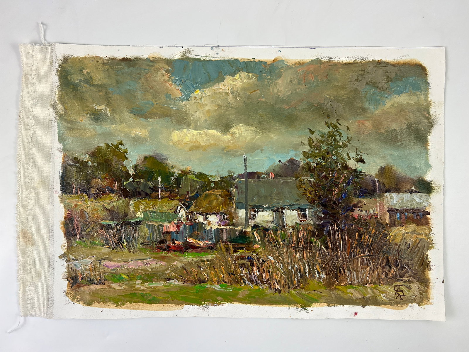 Oil painting House Sergey Ivanovich Animov: Title: Oil painting House Sergey Ivanovich Animov Description: 434DDD Painter: Sergey Ivanovich Animov S?ze: 26x39 cm/ 10.23x15.35 inches Components: canvas, oil Original painting from our collection 